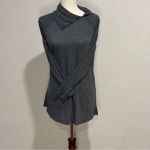 Dolce Bianca Dark Gray Long Sleeve Top Size M